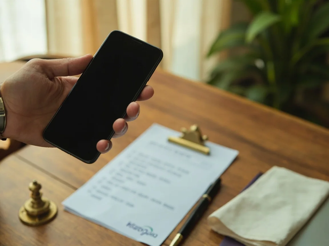 APK download checklist — paper sheet beside a phone